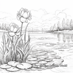Water Lily Pond: Scenery Coloring Pages 3