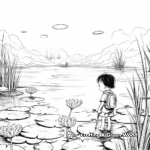 Water Lily Pond: Scenery Coloring Pages 4