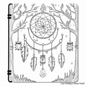 Whimsical Dreamcatcher Binder Cover Coloring Pages 3