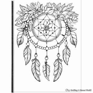 Whimsical Dreamcatcher Binder Cover Coloring Pages 4