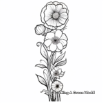 Whimsical Flowers Bookmark Coloring Pages 2