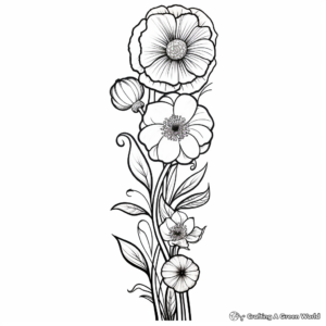 Whimsical Flowers Bookmark Coloring Pages 2