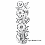 Whimsical Flowers Bookmark Coloring Pages 3