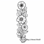 Whimsical Flowers Bookmark Coloring Pages 4