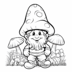 Whimsical Mushroom Gnome Coloring Pages 1