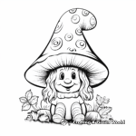 Whimsical Mushroom Gnome Coloring Pages 2