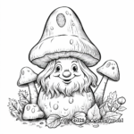 Whimsical Mushroom Gnome Coloring Pages 3