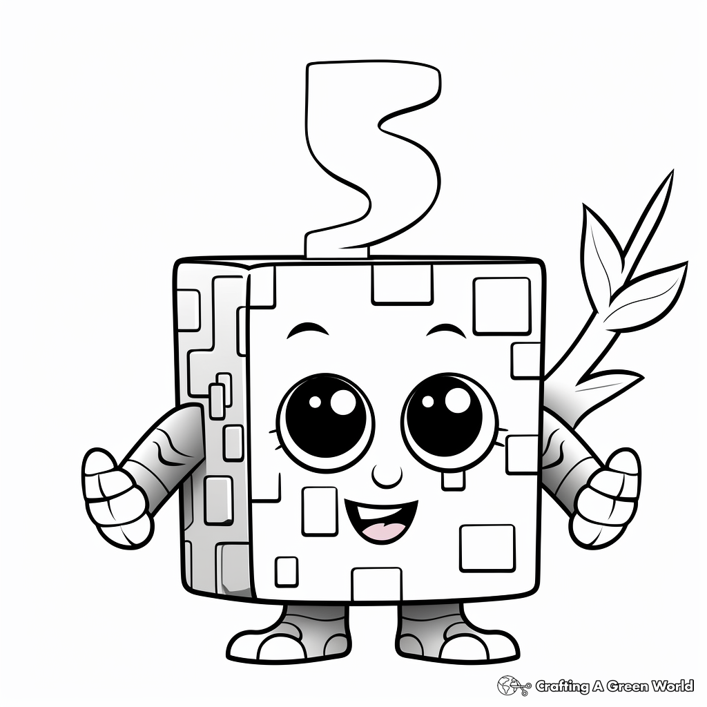 Whimsical Numberblock Nine Coloring Pages 1