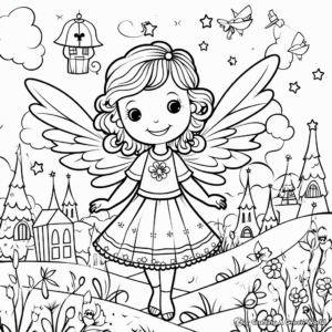 Whimsical Positivity Fairy Tale Coloring Pages 1