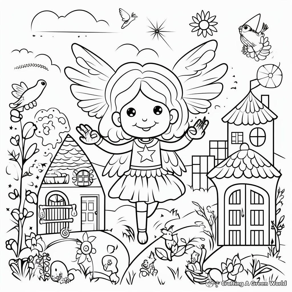 Whimsical Positivity Fairy Tale Coloring Pages 4
