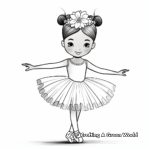 Whimsical Unicorn Ballerina Coloring Pages 3