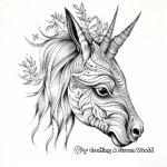 Whimsical Unicorn Head Coloring Pages 1