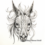 Whimsical Unicorn Head Coloring Pages 2