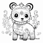 Whimsical Unicorn Panda Coloring Pages 1