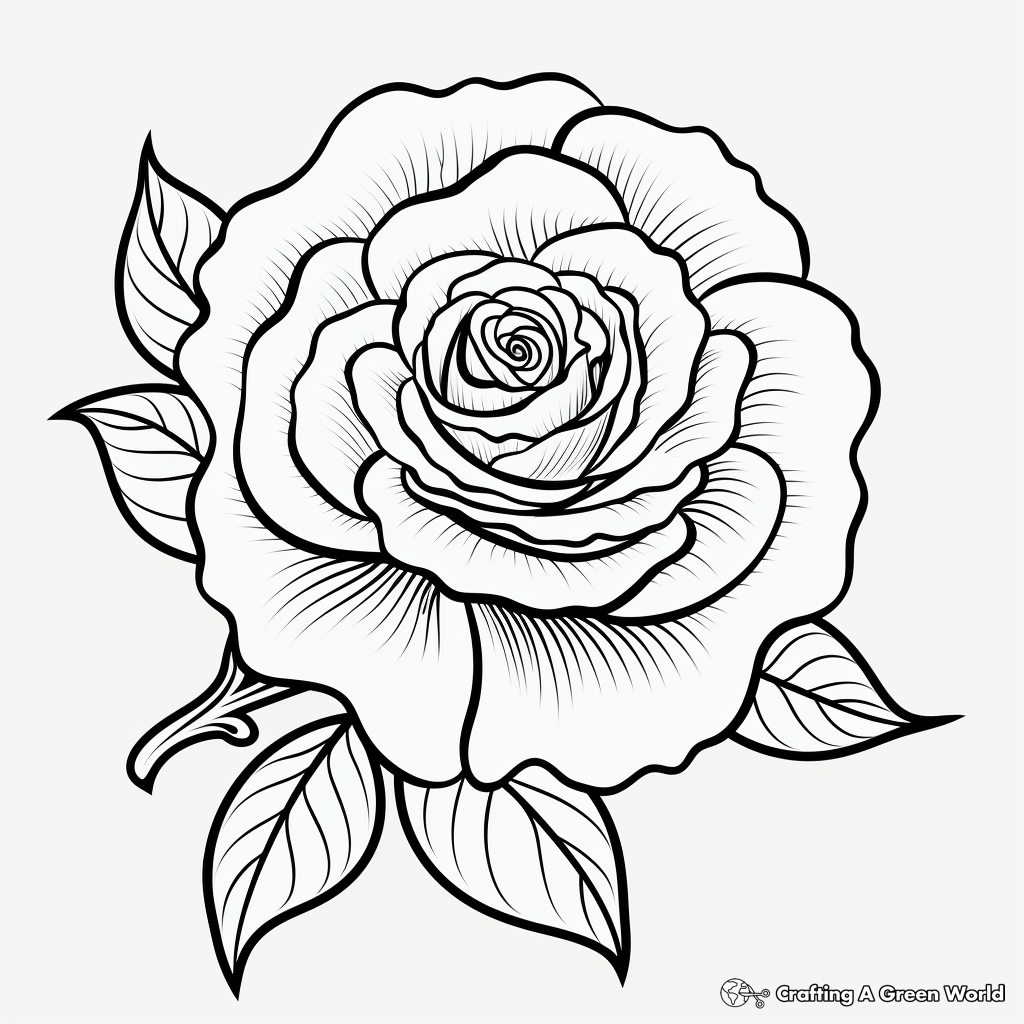 White Rose Coloring Sheets 1