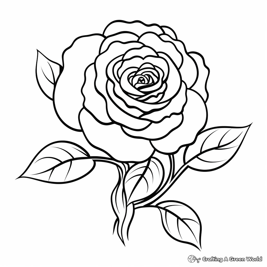 White Rose Coloring Sheets 4