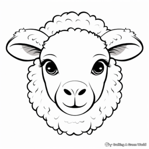White Sheep Head Coloring Pages 1
