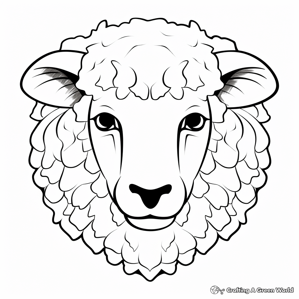 White Sheep Head Coloring Pages 4