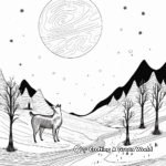 Wild North Scene: Wolf Howling at the Moon Coloring Pages 3