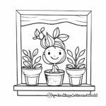 Window Frame and Plant Pot Coloring Pages 2
