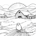 Winter Barn Owl Scene Coloring Pages 1