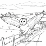 Winter Barn Owl Scene Coloring Pages 2
