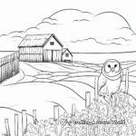 Winter Barn Owl Scene Coloring Pages 4