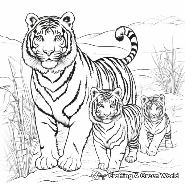 Tiger Family Coloring Pages - Free & Printable!
