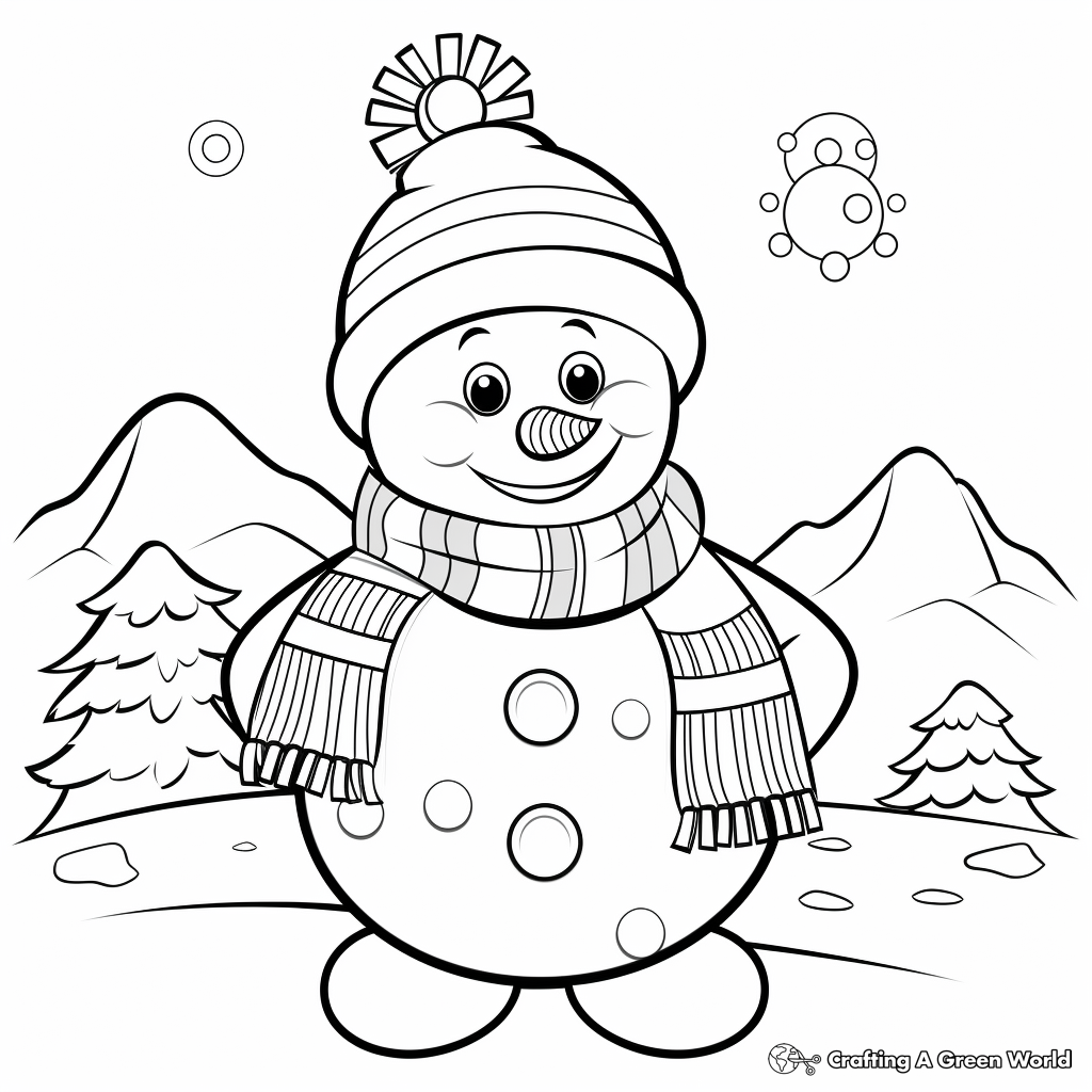Winter Snowman Coloring Pages 2