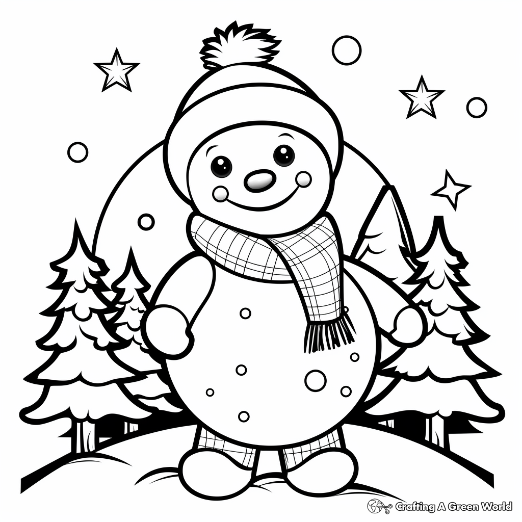 Winter Snowman Coloring Pages 4