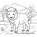 Winter Themed Bison Coloring Pages 1