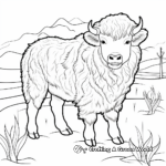 Winter Themed Bison Coloring Pages 2