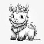 Winter-Themed Unicorn Panda Coloring Pages 2