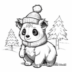 Winter-Themed Unicorn Panda Coloring Pages 4