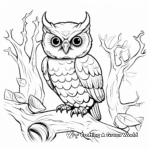 Woodland Owl Scene Coloring Pages 4