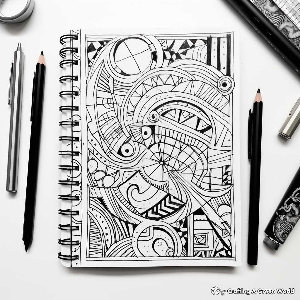Zentangle inspired Binder Cover Coloring Pages 4