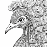 Zentangle Inspired Peacock Coloring Pages 3