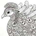 Zentangle Inspired Peacock Coloring Pages 4