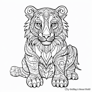 Zentangle Inspired Tiger Coloring Pages for Relaxation 4