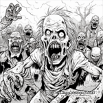 Zombie Apocalypse Scene Coloring Pages 1