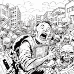 Zombie Apocalypse Scene Coloring Pages 2