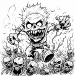 Zombie Attack Coloring Pages 3