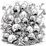 Zombie Horde Coloring Pages 1