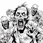 Zombies At Night Coloring Pages 1