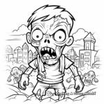 Zombies At Night Coloring Pages 4