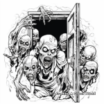 Zombies Breaking Through Doors Coloring Pages 1