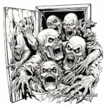 Zombies Breaking Through Doors Coloring Pages 3
