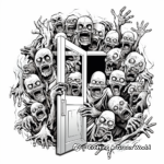 Zombies Breaking Through Doors Coloring Pages 4