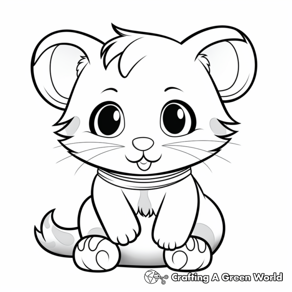 Hamster Kitty Coloring Pages - Free &amp; Printable!