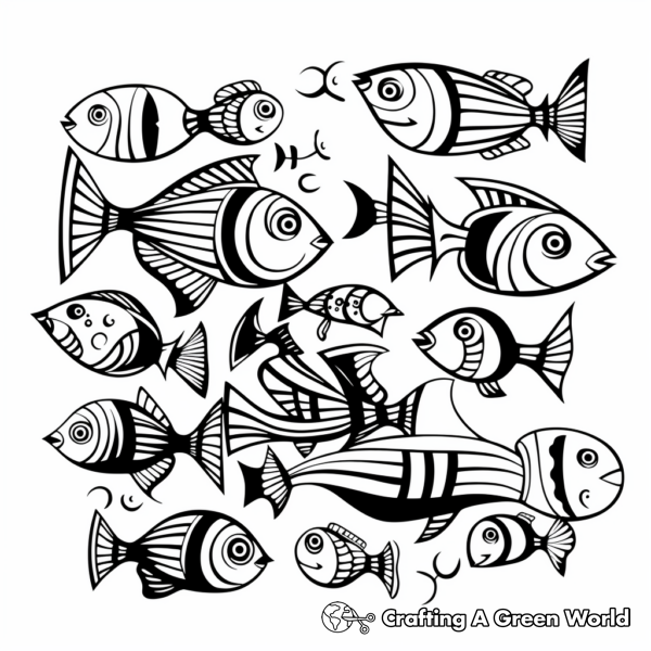 School Of Fish Coloring Pages - Free &amp; Printable!